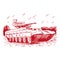 Fire support combat vehicle tanks. Vector illustration