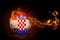 Fire surrounding croatia ball