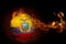 Fire surrounding ecuador ball
