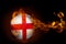 Fire surrounding england ball