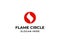 Fire symbol in circle logo. Flame logotype