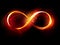 Fire symbol of infinity on black background