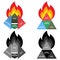 Fire Tetrahedron or Fire Diamond: Oxygen, Heat, Fuel and Chain Reaction