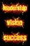 Fire Text Leadership Vision Success