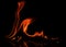 Fire texture concept Isolated on blcak background