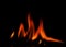 Fire texture Isolated on blcak background