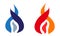 Fire, three flames, gas burning. Flat vector illustration