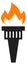 Fire torch logo. Victory flame. Championship logo