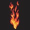 Fire torch simple sticker colorful