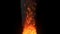 Fire tornado growing and spinning with black smoke. 3D Rendering