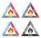 Fire Triangle or Combustion Triangle: Oxygen, Heat and Fuel