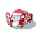 Fire truck Cartoon character in Santa costume with candy