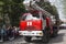 Fire Truck of Fire Department in Kislovodsk in the convoy at the