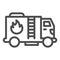 Fire truck line icon, Public transport concept, firefighter truck sign on white background, fire engine icon in outline