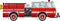 Fire truck on a white background in a flat style