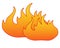 Fire - vector full color illustration. Flames are an isolated element. Burning fire - vector gradient illustration.