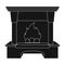 Fire, warmth and comfort. Fireplace single icon in black style vector symbol stock illustration web.