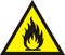 Fire warning sign on white background.