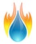 Fire and water concept - vector