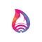 Fire wifi drop logo design.