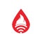 Fire wifi drop logo design.