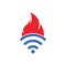 Fire and wifi logo combination.