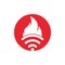 Fire and wifi logo combination.