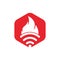 Fire and wifi logo combination.