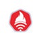 Fire and wifi logo combination.