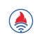 Fire and wifi logo combination.