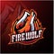 Fire wolf esport logo design