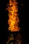 Fire wood-burning stove dark night