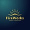 Fire works shiny explosion colorful logo design template