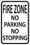 Fire Zone No Parking No Stopping Sign On White Background