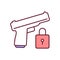 Firearm security RGB color icon