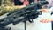 Firearms gun submachine sniper rifle close-up.