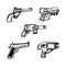 Firearms, Shooting gun, Weapon illustration, Vector Line, Gun illustration, Modern Gun, Military concept, Pistol set