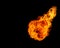 Fireball isolated on black, flame ball