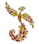 Firebird with a Majestic Tail. Phoenix Bird. Mythical character. Ornamental Silhouette for your design