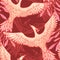 Firebird vector seamless pattern. Stylized bird seamless texture. Textile, wrapping paper, wallpaper design. Stock