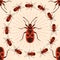 Firebug. Vector illustration. Seamless pattern