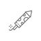 Firecracker, firework rocket line icon.