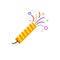 Firecracker icon vector party. Birthday surprise flat logo popper, firework confetti petard event festival