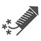 Firecracker solid icon. Christmas firework vector illustration isolated on white. Firework rocket glyph style design