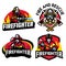 Firefighter badge design set