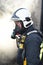 Firefighter in breathing apparatus BA BASCA