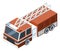 Firefighter car. Isometric transport for fireman. City service icon