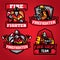 Firefighter department badge set