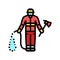 firefighter emergency worker color icon vector illustration