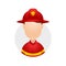 Firefighter fireman rescue hero red helmet uniform character job avatar illustration plain no face